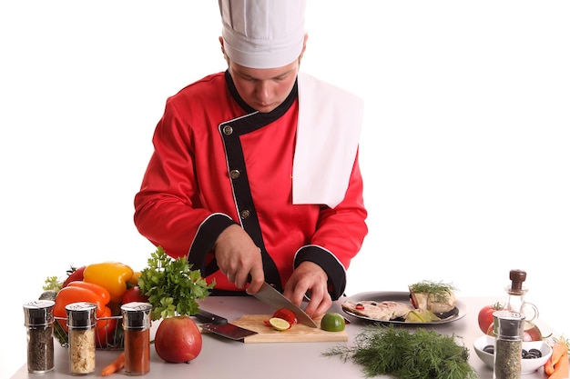 Kuchár pripravujuce jedlo